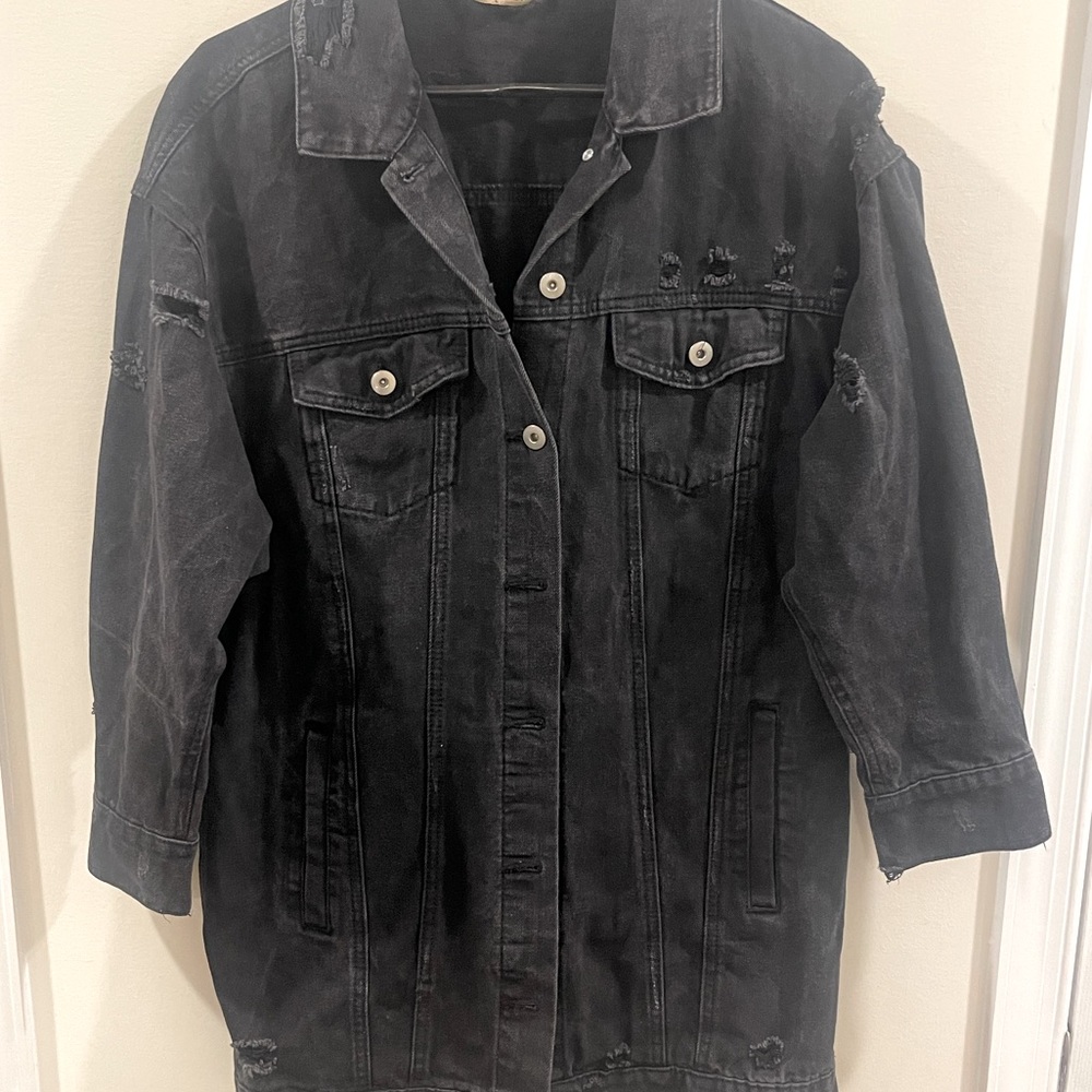 Highway Jeans Black Distressed Jean Jacket